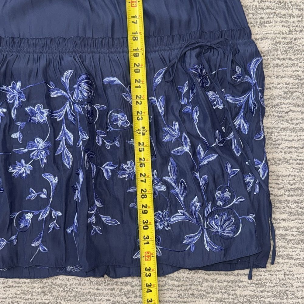 NWT RAMY BROOK Marcel Floral Mini Dress Navy Embroidered Medium - Picture 10 of 14